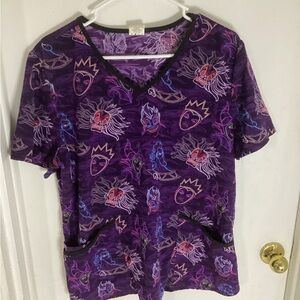 Disney Villians Scrub Top Size Large